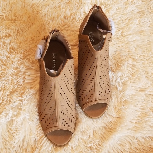 Perforated bootie sandal - chunky high heel - Picture 4 of 9